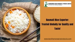 Basmati Rice Exporter: Trusted Globally for Quality and Taste!