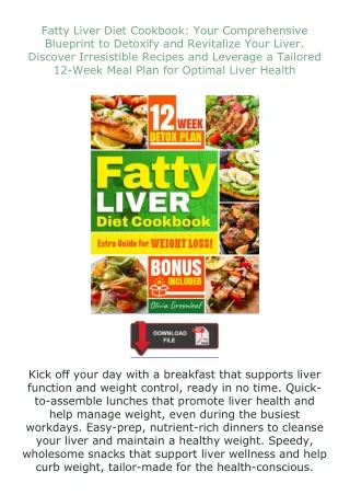 full✔download️⚡(pdf) Fatty Liver Diet Cookbook: Your Comprehensive Blueprint to Detoxify and Revitalize Your L