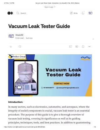 Vacuum Leak Tester Guide