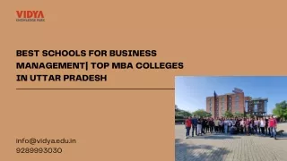 Best Schools for Business Management Top MBA Colleges in Uttar Pradesh