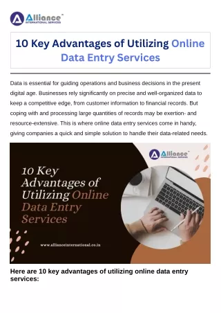 10 Key Advantages of Utilizing Online Data Entry Services