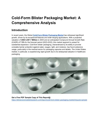 Cold Form Blister Packaging Market Insights