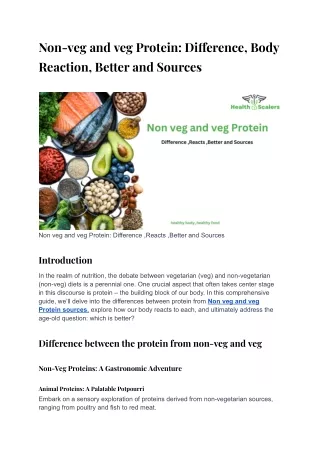 Non-veg and veg Protein Difference, Body Reaction, Better and Sources