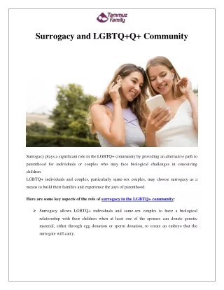 Surrogacy and LGBTQ Q  Community - Tammuz Surrogacy