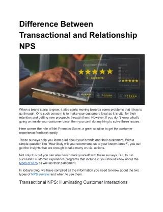 Difference Between Transactional and Relationship NPS