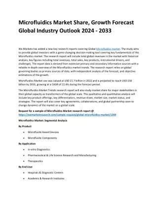 Microfluidics Market