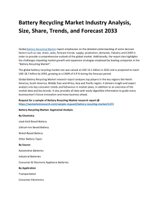 Battery Recycling Market