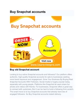 Buy Snapchat accounts