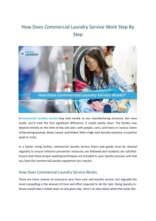 How Does Commercial Laundry Service Work Step By Step