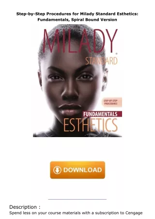 book❤️[READ]✔️ Step-by-Step Procedures for Milady Standard Esthetics: Fundamentals, Spiral Bound Version