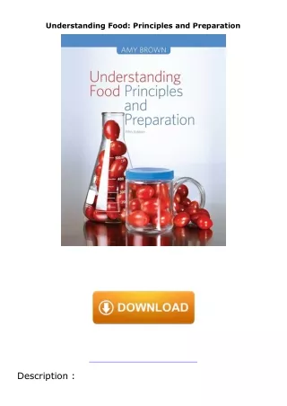 download✔ Understanding Food: Principles and Preparation