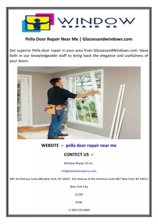 Pella Door Repair Near Me  Glassesandwindows.com