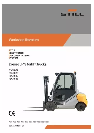 Still Diesel  LPG Fork Truck Forklift RX70-22 Series Service Repair Manual