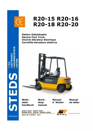 Still Electric Fork Truck Forklift R20-15 Series Service Repair Manual 1