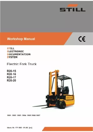 Still Electric Fork Truck Forklift R20-15 Series Service Repair Manual