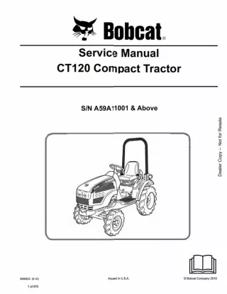 BOBCAT CT120 COMPACT TRACTOR Service Repair Manual SN A59A11001 AND Above