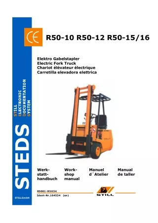 Still Electric Fork Truck Forklift R50-15 Series Service Repair Manual