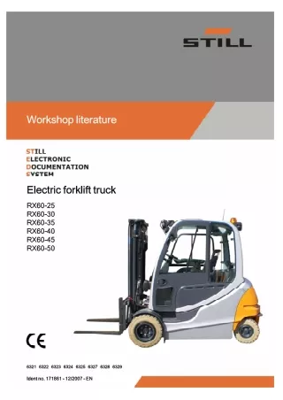 Still Electric Fork Truck Forklift RX60-30 Series Service Repair Manual