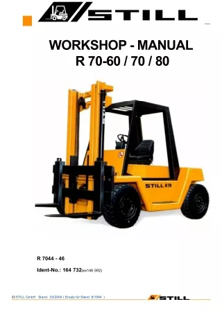 Still Forklift R70-60 Series Service Repair Manual