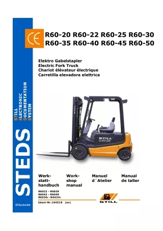 Still R60-20 Electric Fork Truck Service Repair Manual