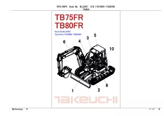 Takeuchi TB75FR Compact Excavator Parts Catalogue Manual (Serial No.17810006-17820585)