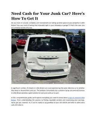 Need Cash for Your Junk Car_ Here’s How To Get It