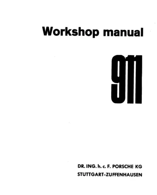 1972 Porsche 911 Service Repair Manual