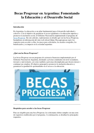 Becas Progresar Argentina - becasprogresar.org