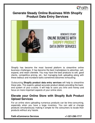 Generate Steady Online Business With Shopify Product Data Entry Services