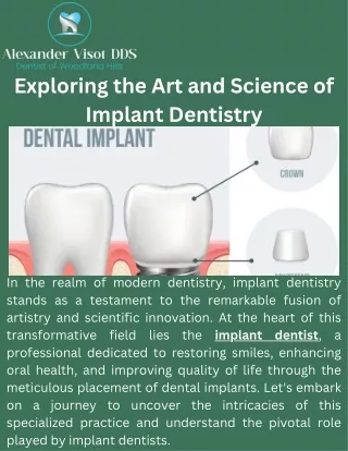 Exploring the Art and Science of Implant Dentistry