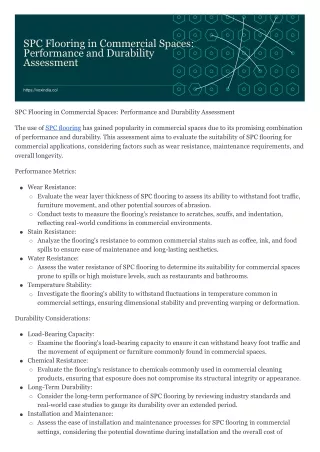 SPC Flooring in Commercial Spaces Performance and Durability Assessment