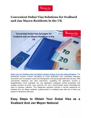 Convenient Dubai Visa Solutions for Svalbard and Jan Mayen Residents in the UK