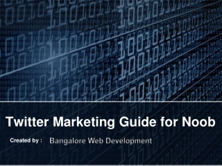 Twitter Marketing Guide for Noob