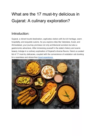 What are the 17 must-try delicious in Gujarat: A culinary exploration