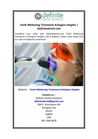 Teeth Whitening Treatment Arlington Heights  Definitedental.com