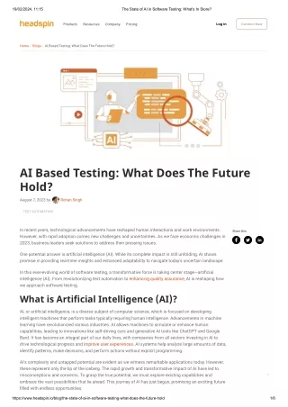 The State of AI in Software Testing_ What's In Store_