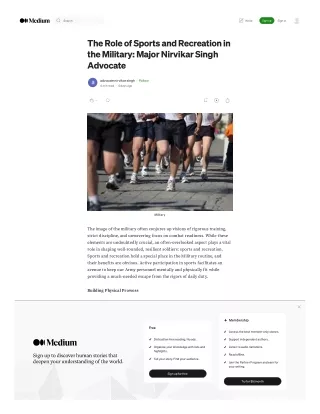 The Role of Sports and Recreation in the Military: Major Nirvikar Singh Advocate