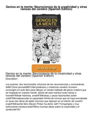 [PDF⚡READ❤ONLINE]  Genios en la mente: Neurociencia de la creatividad y otras rarezas del cerebro