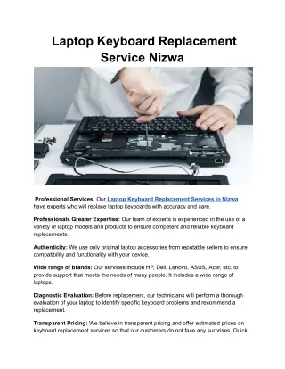 Laptop Keyboard Replacement Service Nizwa