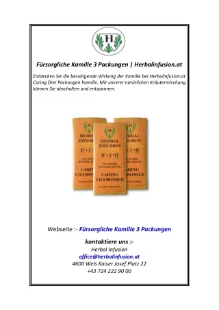 Fürsorgliche Kamille 3 Packungen  Herbalinfusion.at