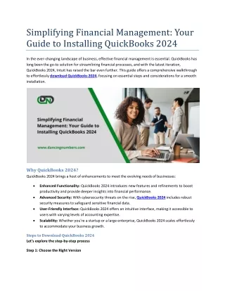 Simplifying Financial Management Your Guide to Installing QuickBooks 2024