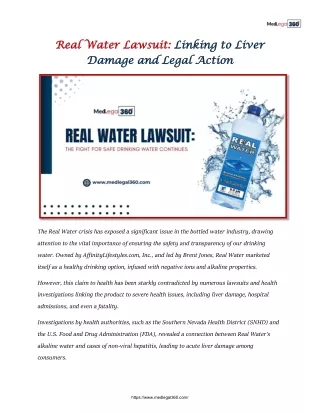 Real Water Lawsuit: Linking to Liver Damage and Legal Action