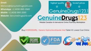 Hydrochlorothiazide Generic Cost - GenuineDrugs123