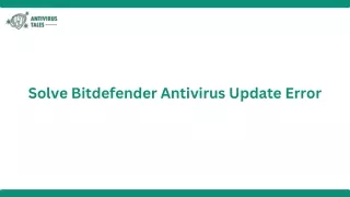 Solve Bitdefender Antivirus Update Error