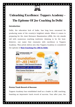 Best Coaching For JEE In Delhi Call-07827048964