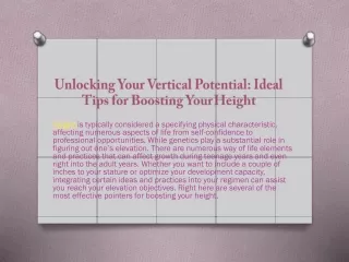 Unlocking Your Vertical Potential Ideal Tips for Boosting Your Height
