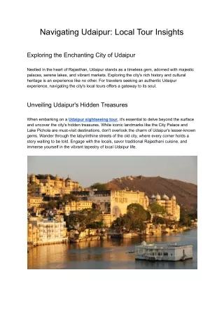 Navigating Udaipur_ Local Tour Insights