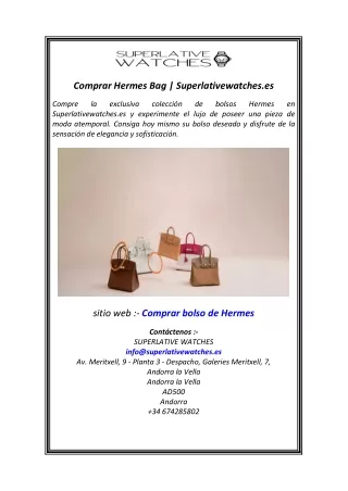 Comprar Hermes Bag Superlativewatches.es