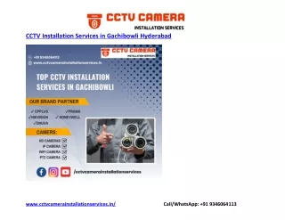 CCTV Installation Services in Gachibowli Hyderabad