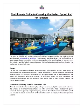 Empex Watertoys® - The Ultimate Guide to Choosing the Perfect Splash Pad for Toddlers